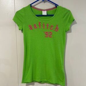 Abercrombie Kids Green A&Fitch ‘92 Graphic Tee Size Large | Y2K Bright Retro T-S